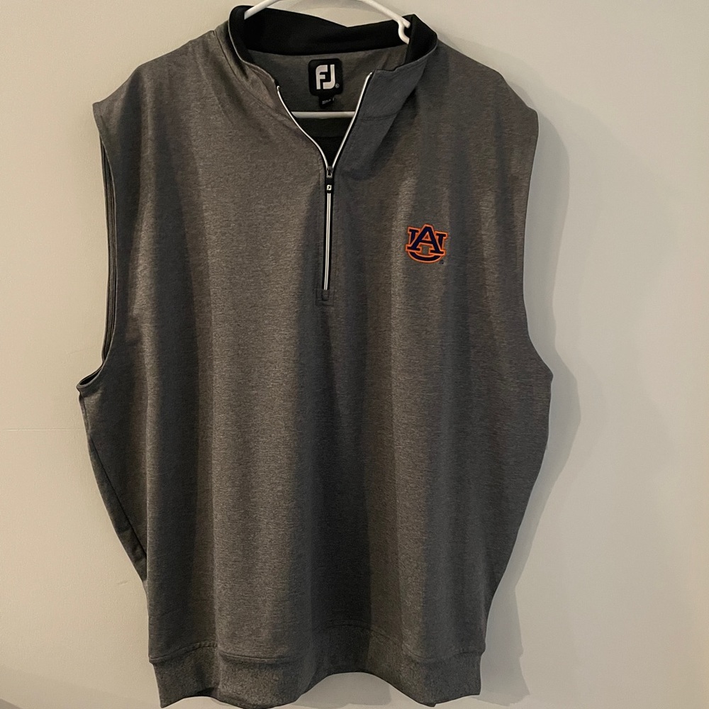 FootJoy Charcoal Pullover Quarter Zip Up Vest Size XL Auburn University Logo